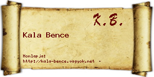 Kala Bence névjegykártya